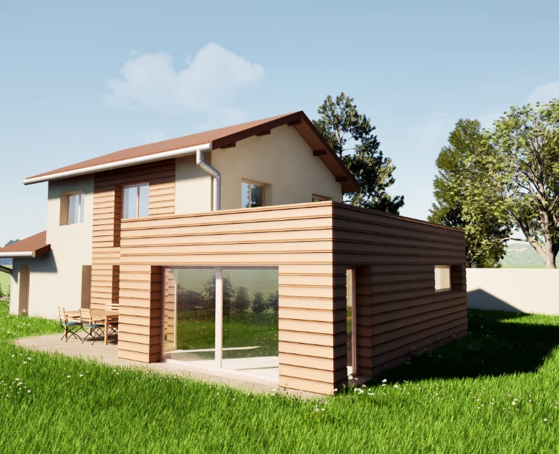 Extension de maison réalisée en Isère