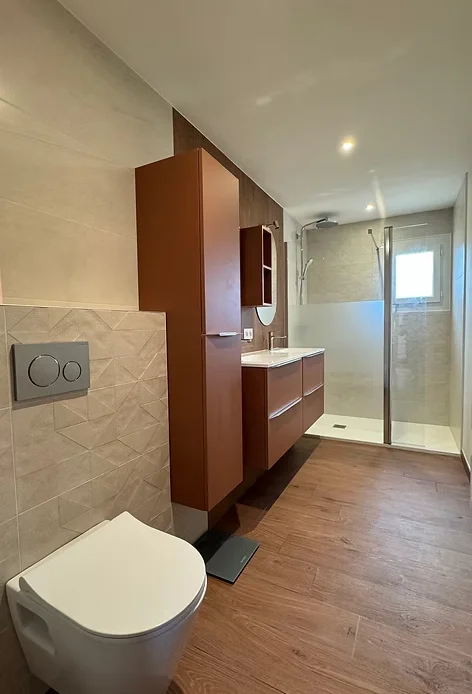 Douche à l'italienne réalisée en rénovation